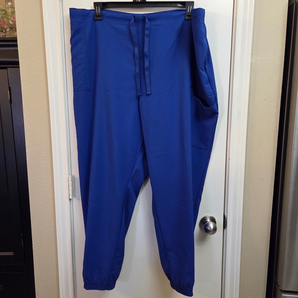 Scrubstar Women 3XL Electric Blue Jogger Scrub Pants Premium Mechanical Stretch